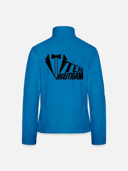 "Team Bräutigam" Design - Frauen Softshelljacke - Lichtblau - Hinten