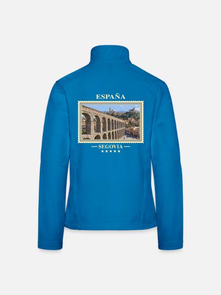 Spanien Segovia Vintage Reisemarke - Frauen Softshelljacke - Lichtblau - Hinten