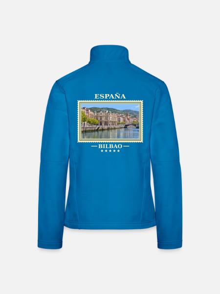 Spanien Bilbao Vintage Reisemarke - Frauen Softshelljacke - Lichtblau - Hinten