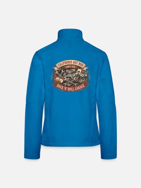 Rockabilly California Hot Rod Garage - Frauen Softshelljacke - Lichtblau - Hinten