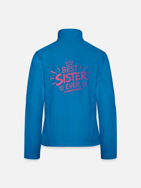 Best Sister Ever - Frauen Softshelljacke - Lichtblau - Hinten