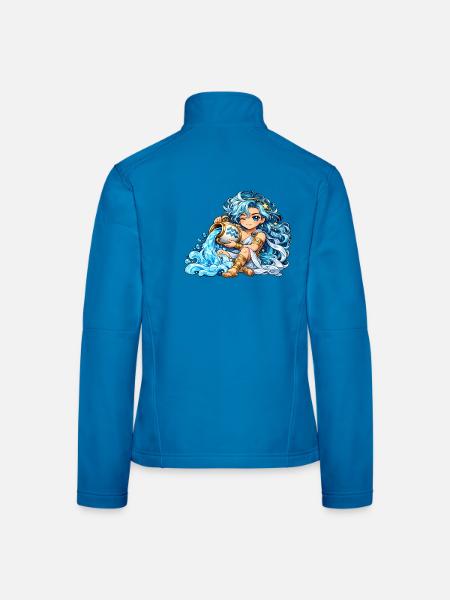 Wassermann Sternzeichen Kawaii - Frauen Softshelljacke - Lichtblau - Hinten