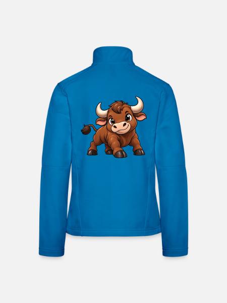 Stier Sternzeichen Kawaii - Frauen Softshelljacke - Lichtblau - Hinten