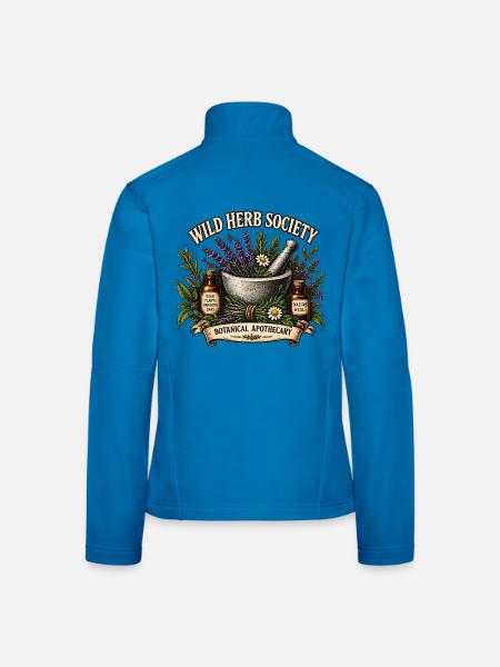 Wild Herb Society Botanische Kräuter Apotheke - Frauen Softshelljacke - Lichtblau - Hinten