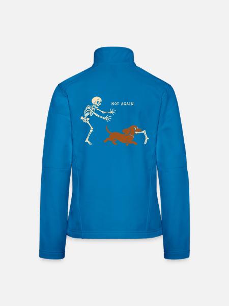 Halloween - Lustiges Skelett Hund Motiv - Frauen Softshelljacke - Lichtblau