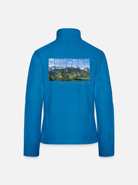 Garmisch Partenkirchen in Bayern Alpen Souvenir - Frauen Softshelljacke - Lichtblau - Hinten