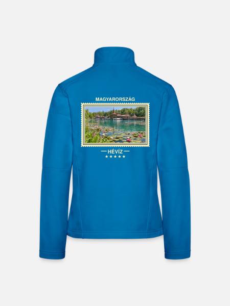 Ungarn Hévíz Vintage Reisemarke - Frauen Softshelljacke - Lichtblau - Hinten