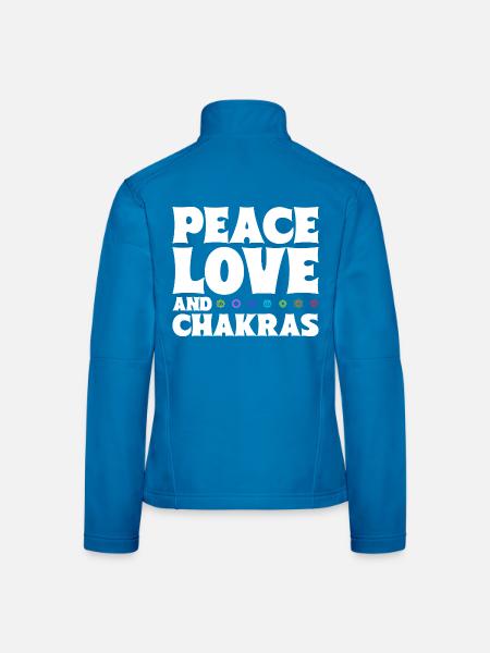 Frieden, Liebe und Chakras - Frauen Softshelljacke - Lichtblau - Hinten