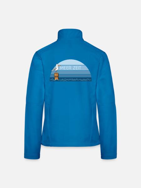 Meer Zeit Möwe Küste Nordsee Ostsee Maritim - Frauen Softshelljacke - Lichtblau - Hinten
