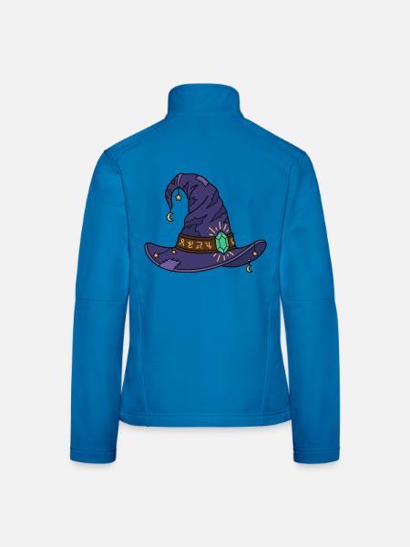 Vintage-Hexenhut-Halloween-Gruselsaison - Frauen Softshelljacke - Lichtblau - Hinten