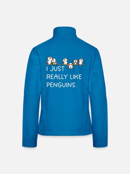 Pinguine Spruch Penguin Lover Tierhumor Cartoon - Frauen Softshelljacke - Lichtblau - Hinten