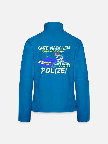 Beste Mädchen Sind Bei Der Polizei Polizistin - Frauen Softshelljacke - Lichtblau - Hinten