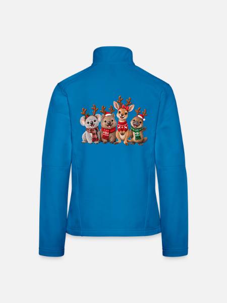 Australische Tiere feiern Weihnachten - Frauen Softshelljacke - Lichtblau - Hinten