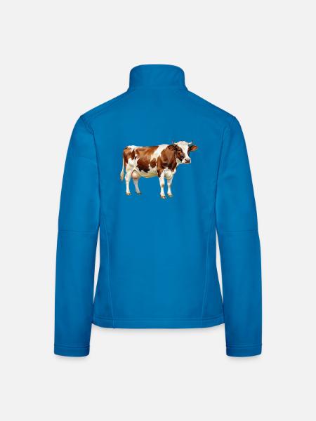 Kuh_aquarell_Geschenkidee_Bauer_Landwirte - Frauen Softshelljacke - Lichtblau - Hinten