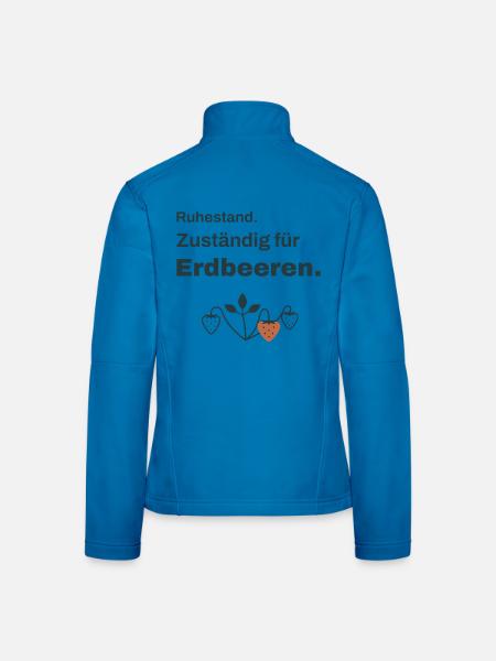 Ruhestand – Zuständig für Erdbeeren - Frauen Softshelljacke - Lichtblau