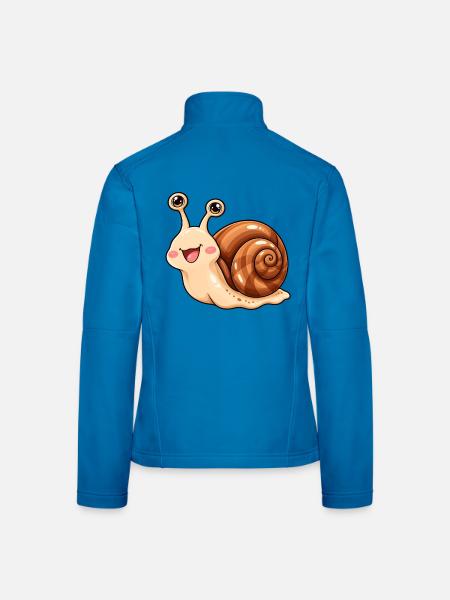Schnecke Kawaii Style – Süßes Schneckenmotiv - Frauen Softshelljacke - Lichtblau - Hinten