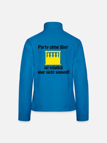 Gelbe Bierflaschen Silhouetten Rack - Frauen Softshelljacke - Lichtblau - Hinten