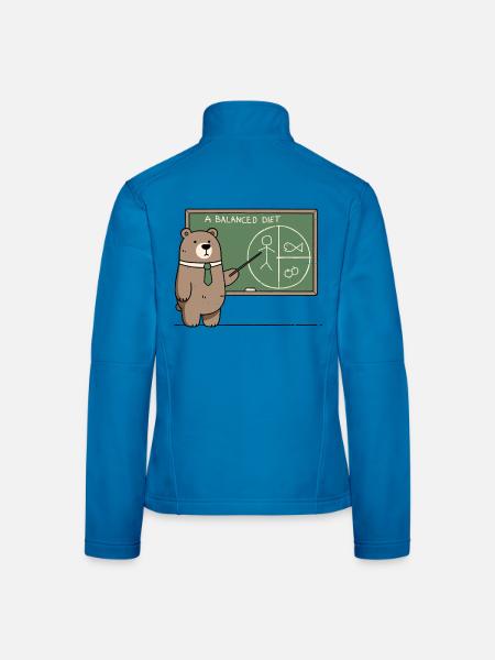 Eine ausgewogene Ernährung für Bären - Frauen Softshelljacke - Lichtblau - Hinten