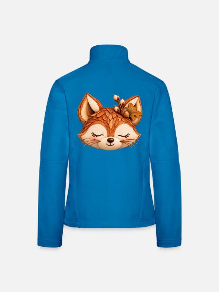 Niedlicher Fuchs im Herbstlaub  - Frauen Softshelljacke - Lichtblau - Hinten