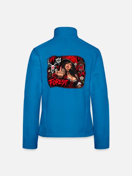  Forest Gothic Frau Im Düsteren Wald Mit Roten - Frauen Softshelljacke - Lichtblau - Hinten