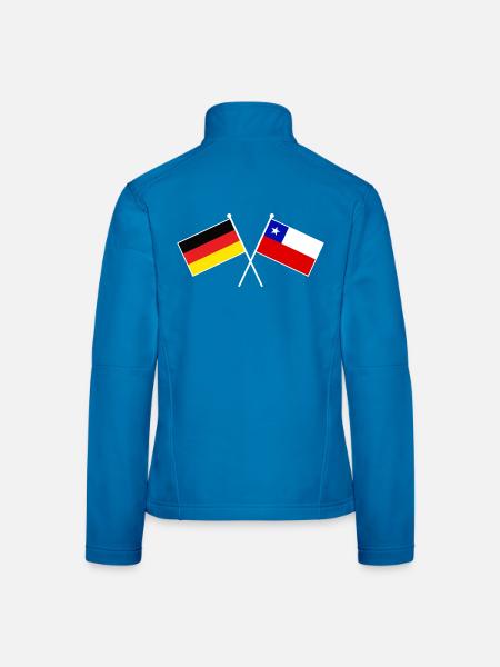 Germany x Chile Freundschaftsflagge - Frauen Softshelljacke - Lichtblau - Hinten