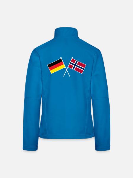 Deutschland Norwegen Freundschaftsflagge - Frauen Softshelljacke - Lichtblau - Hinten