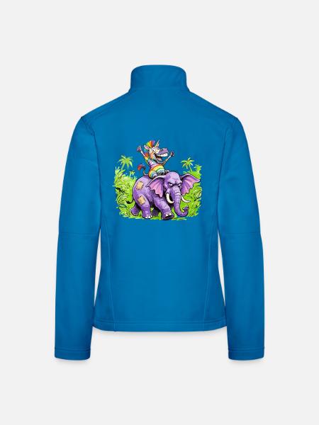 Regenbogen Zebra-Einhorn auf Lila Elefantenritt - Frauen Softshelljacke - Lichtblau - Hinten