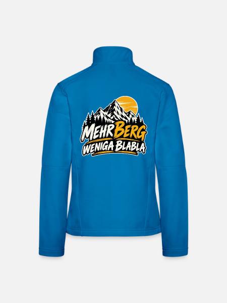 mehr Berg weniga blabla - für echte Wanderer - Frauen Softshelljacke - Lichtblau - Hinten