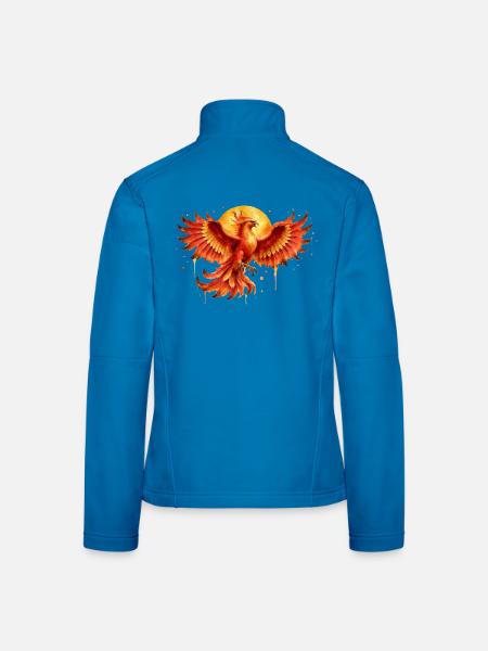 Feuerphönix Aquarell - Frauen Softshelljacke - Lichtblau - Hinten