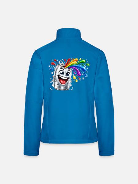Fröhliche Farbdusche aus Dose - Frauen Softshelljacke - Lichtblau - Hinten