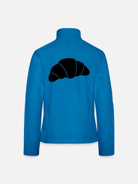  Croissant schwarz Geschenkidee für Bäcker  - Frauen Softshelljacke - Lichtblau - Hinten