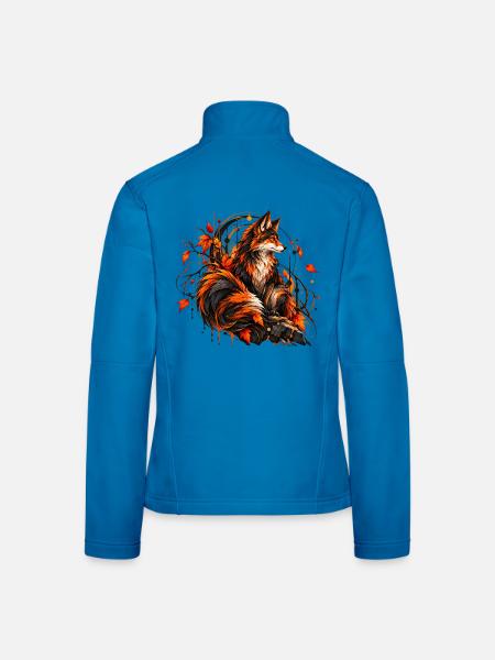 Der majestätische Herbstfuchs - Frauen Softshelljacke - Lichtblau - Hinten