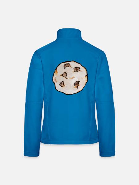 Charmantes Chip-Keks-Muster - Frauen Softshelljacke - Lichtblau - Hinten