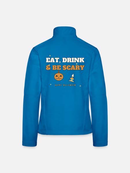 Essen, Trinken & Sei Gruseliges Halloween-Tee - Frauen Softshelljacke - Lichtblau - Hinten