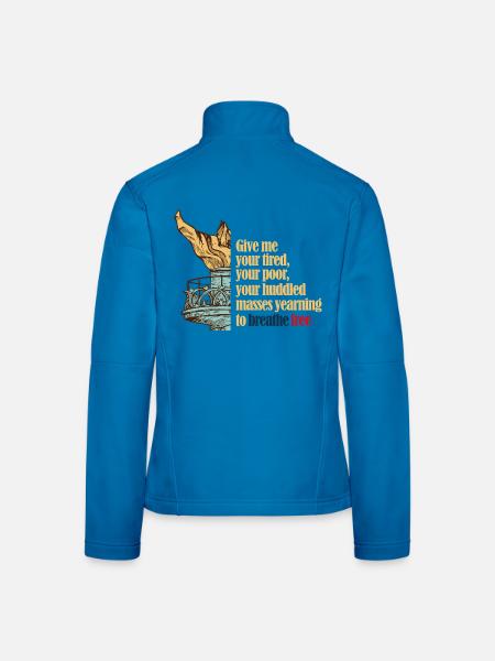 Gib mir deine Müdigkeit - Frauen Softshelljacke - Lichtblau - Hinten
