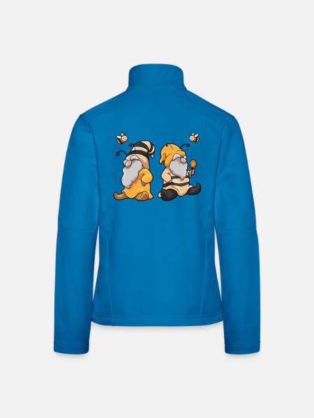 Bienen Humor Bee Happy - Frauen Softshelljacke - Lichtblau - Hinten
