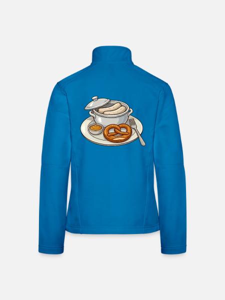 Deftige bayerische Brotzeit - Frauen Softshelljacke - Lichtblau - Hinten