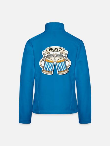 Prost! Bierkrüge Sticker Design - Frauen Softshelljacke - Lichtblau - Hinten