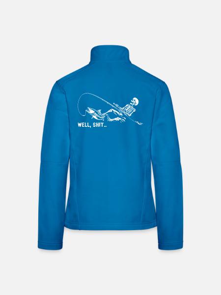 Well Shit Skeleton Lost Fish Fishing Halloween - Frauen Softshelljacke - Lichtblau - Hinten