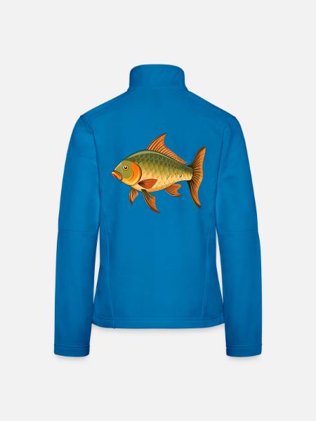 Karpfenfische - Frauen Softshelljacke - Lichtblau - Hinten