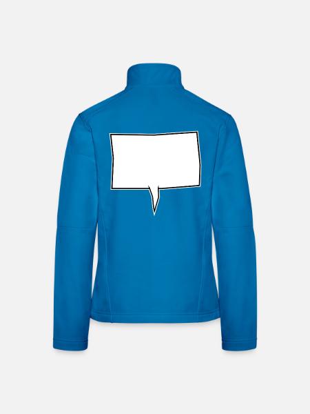 Eckige Sprechblase in Weiß - Frauen Softshelljacke - Lichtblau - Hinten