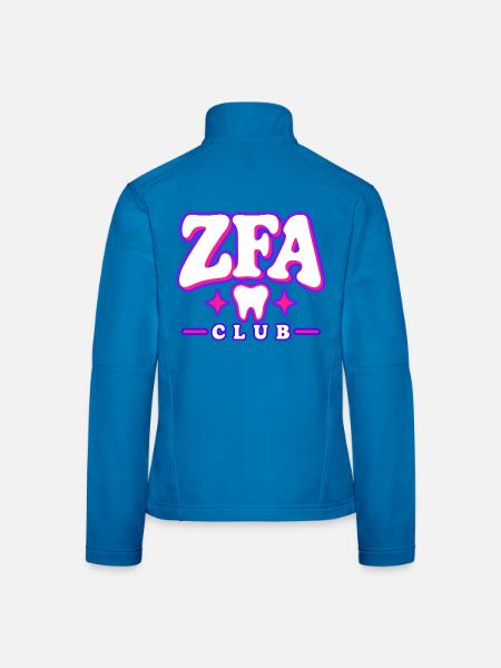 ZFA Club – Zahnmedizin mit Herz und Style - Frauen Softshelljacke - Lichtblau - Hinten