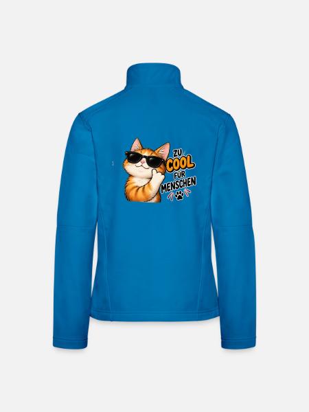 Zu cool für Menschen – Lustige Katze - Frauen Softshelljacke - Lichtblau - Hinten