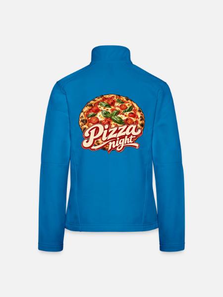 Pizza Night Logo Druck - Frauen Softshelljacke - Lichtblau - Hinten