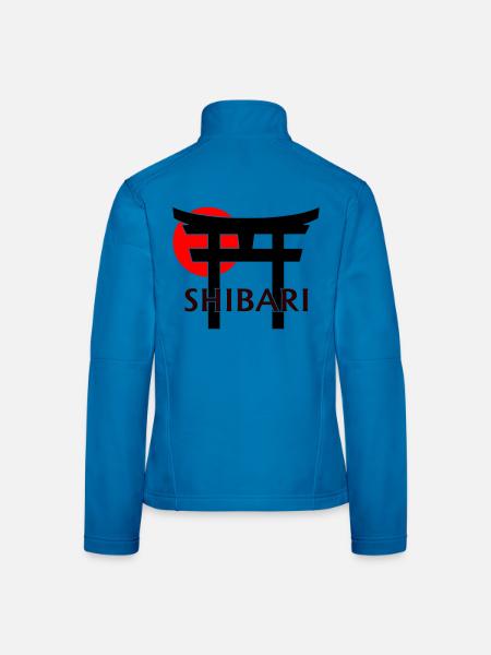 Shibari unter Torii und roter Sonne (weiß) - Frauen Softshelljacke - Lichtblau - Hinten