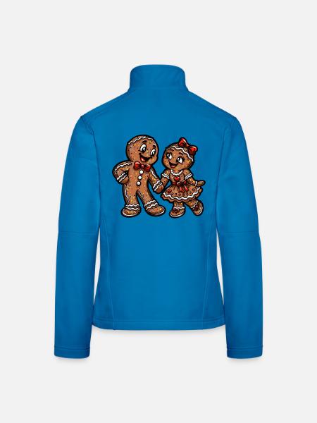 Pfefferkuchen Pärchen Weihnacht Liebe - Frauen Softshelljacke - Lichtblau