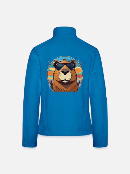 Kapybara mit Brille - Frauen Softshelljacke - Lichtblau - Hinten
