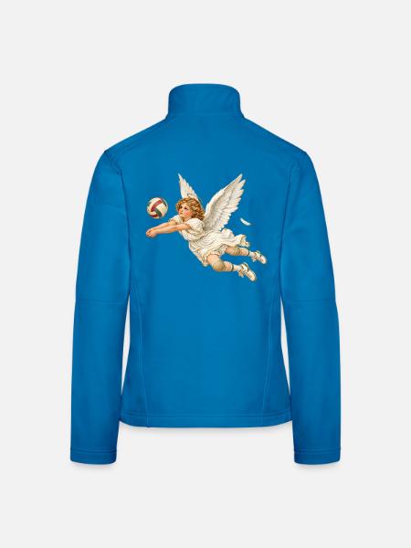 Volleyball Engel Weihnachten Geschenk Vintage - Frauen Softshelljacke - Lichtblau - Hinten