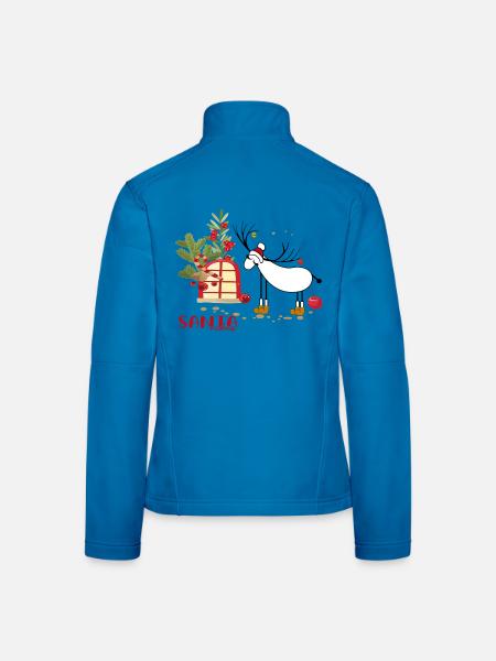 Hirsch im Winterwald - Frauen Softshelljacke - Lichtblau - Hinten