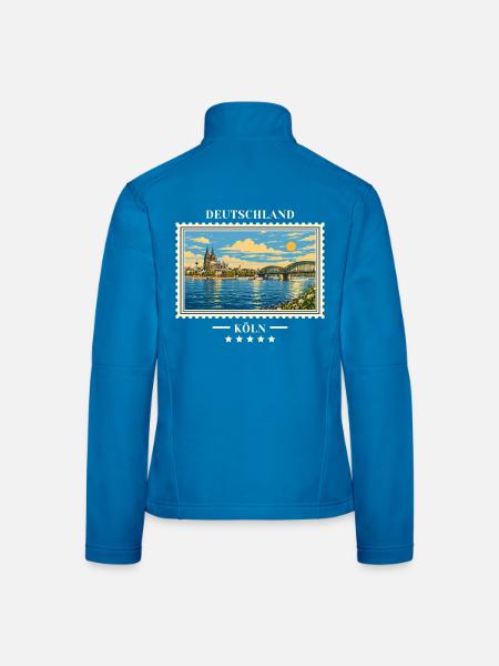 Deutschland Köln Vintage Reisemarke - Frauen Softshelljacke - Lichtblau